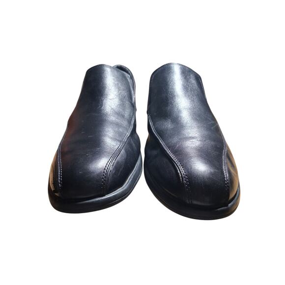 Clarks Plus Black Leather Mens size 11M Casual Career Church Slip-on Loafers - Picture 4 of 16